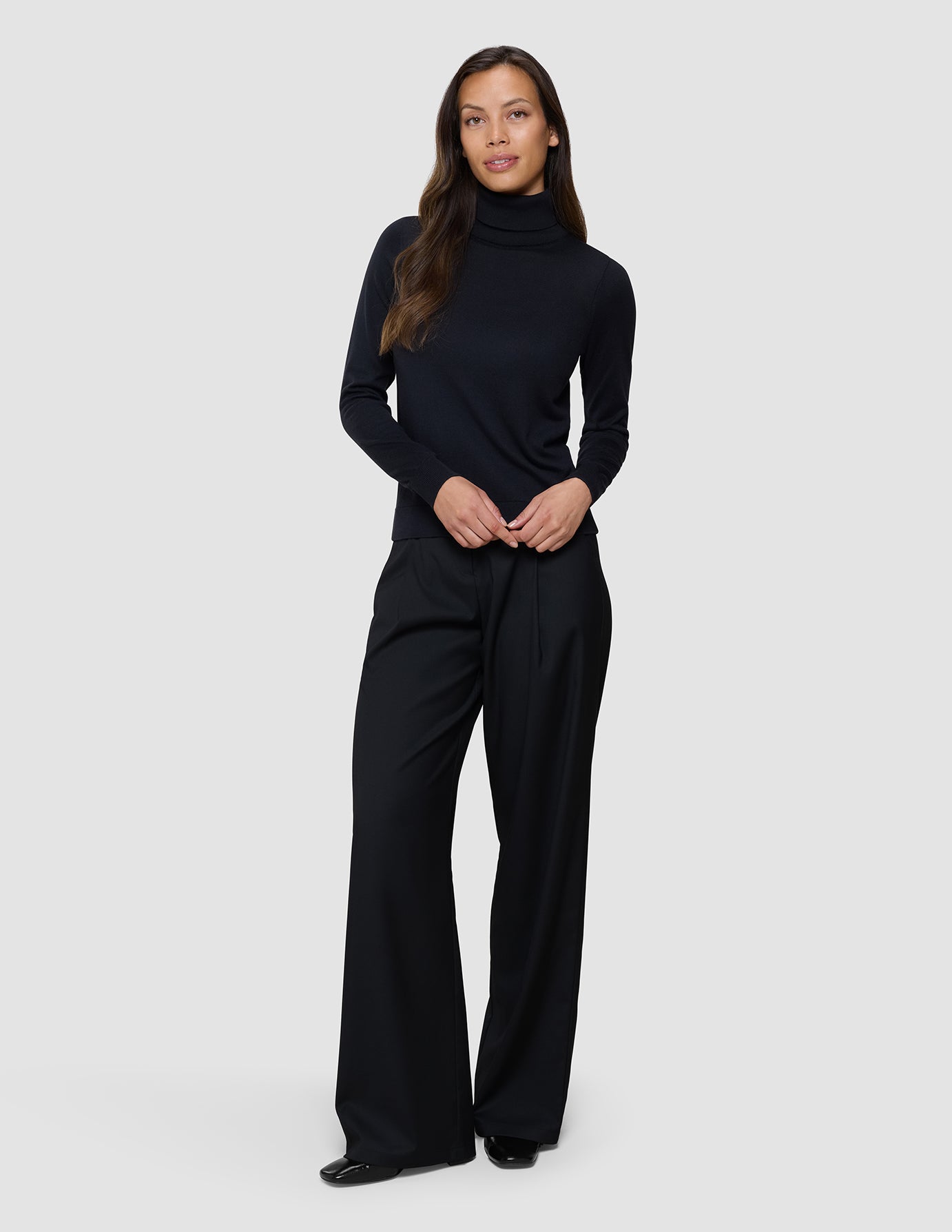 Fine Knit Turtleneck Black
